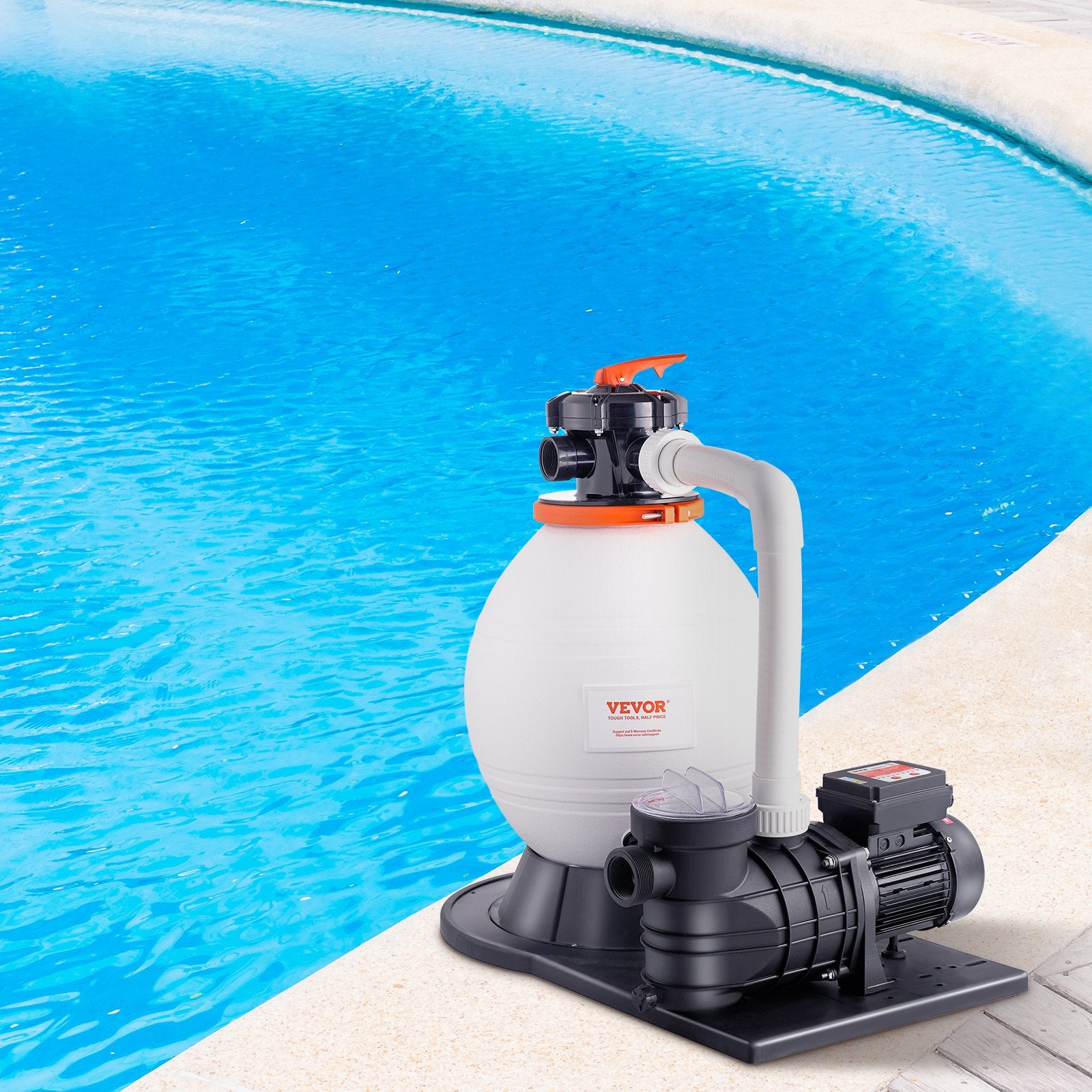 Fountain & Ponds Accessories: VEVOR Sand Filter Above Ground with 850W Pool Pump 18,000 L/H Flow 6-Way Valve