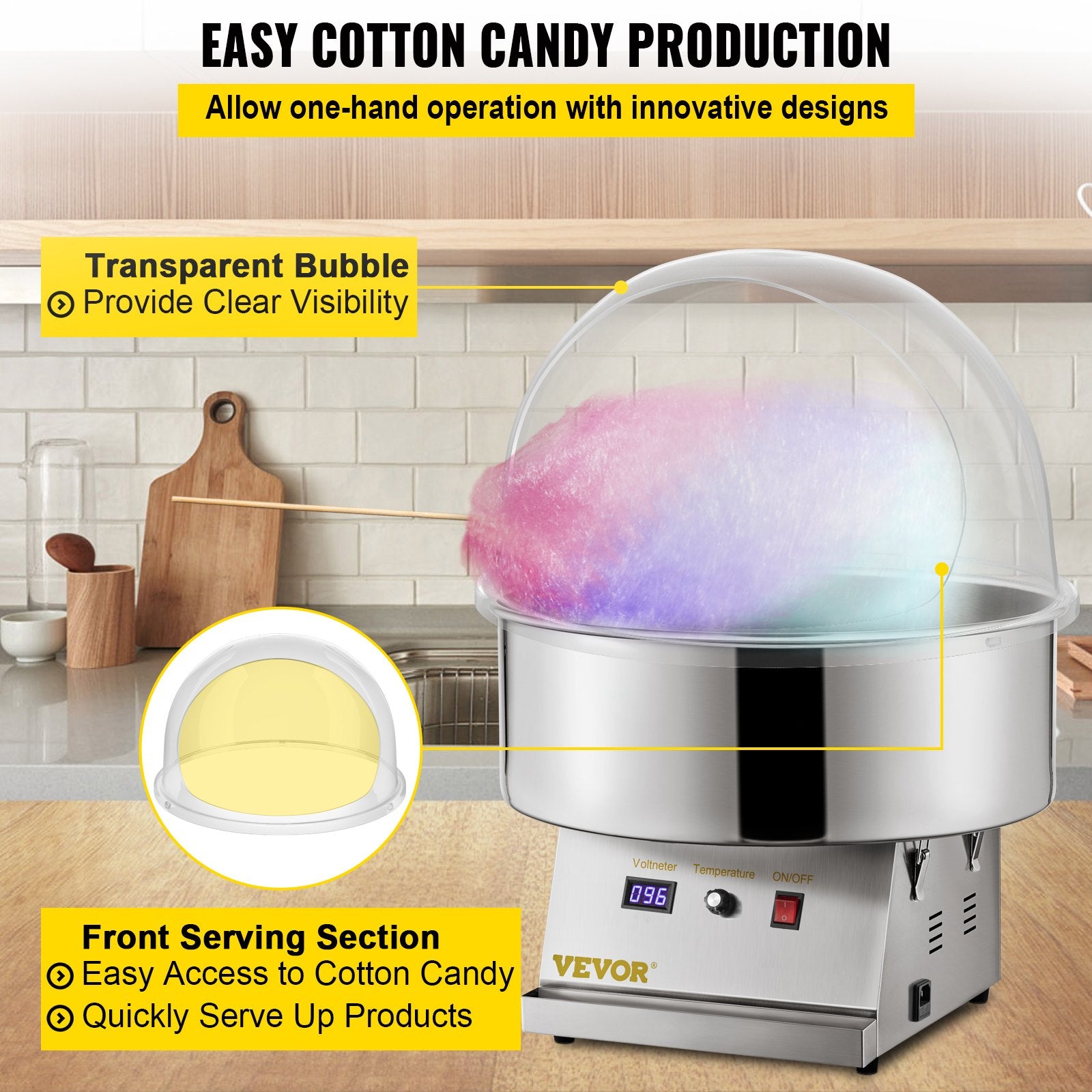 Tape & Dispensers: VEVOR Candy Machine Bubble Shield 20.5 Inch Clear Plastic Cotton Candy Cover for Commercial Candy Maker Machine