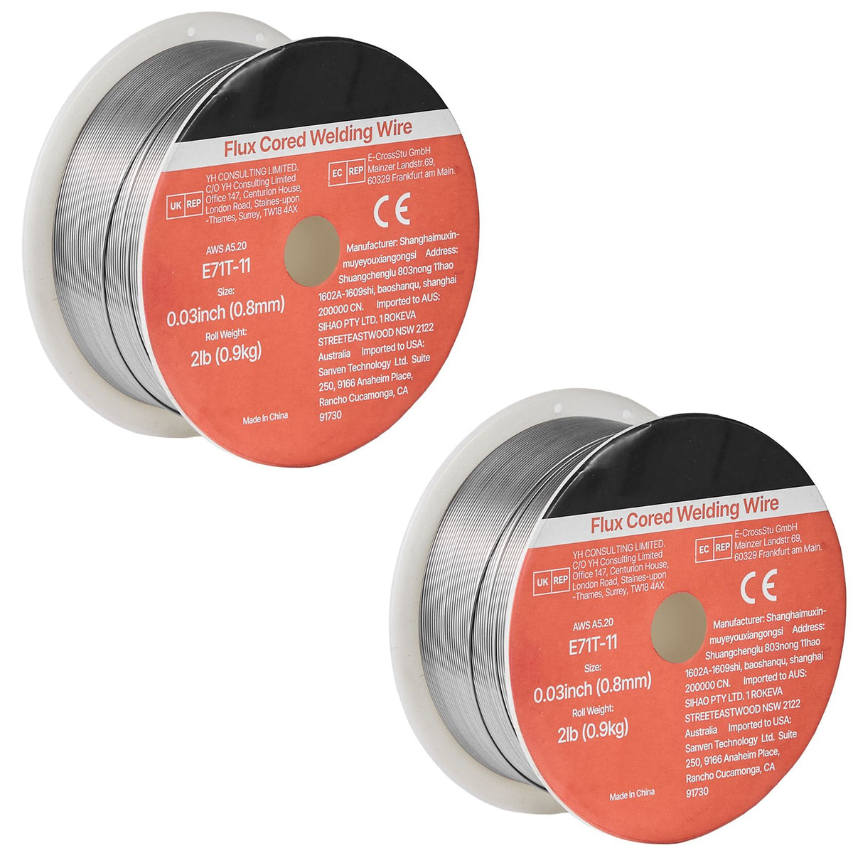 Flux Core MIG Welding Wire, E71T-11 0.8mm 0.9kg, Gasless Mild Steel Welding Wire with Low Spatter for All Position Arc Welding, Self-Shielded for Outdoor Use