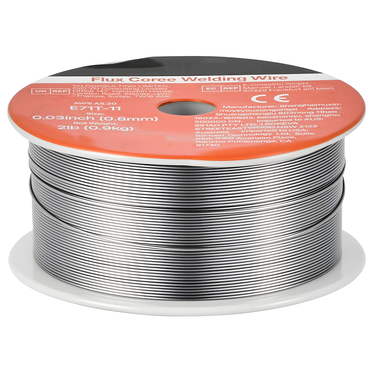 Flux Core MIG Welding Wire, E71T-11 0.8mm 0.9kg, Gasless Mild Steel Welding Wire with Low Spatter for All Position Arc Welding, Self-Shielded for Outdoor Use