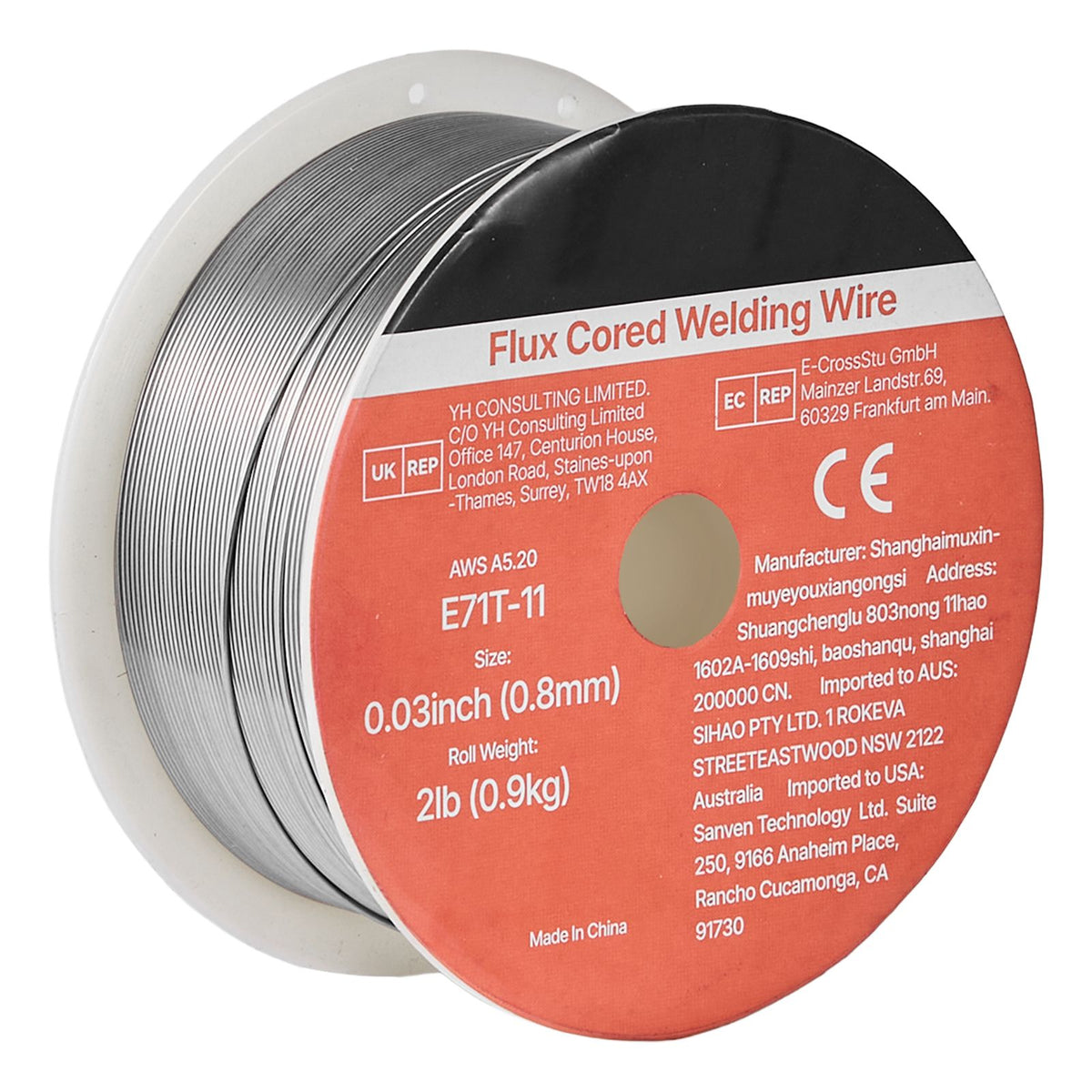Flux Core MIG Welding Wire, E71T-11 0.8mm 0.9kg, Gasless Mild Steel Welding Wire with Low Spatter for All Position Arc Welding, Self-Shielded for Outdoor Use