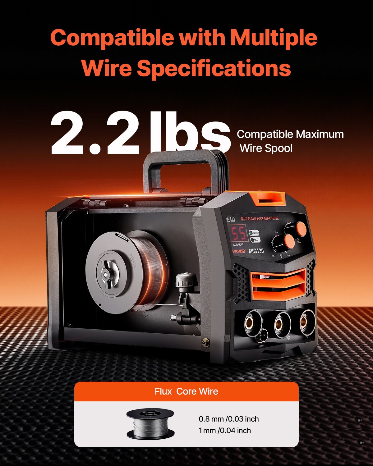 Automotive Repair & Speciality Tools: VEVOR MIG Welder 130Amp Gasless Flux Core Mig Welding Machine with IGBT Inverter