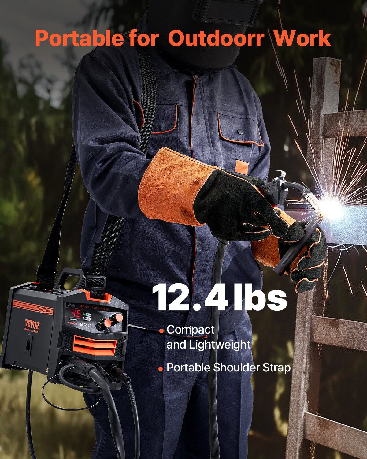 Automotive Repair & Speciality Tools: VEVOR MIG Welder 130Amp Gasless Flux Core Mig Welding Machine with IGBT Inverter
