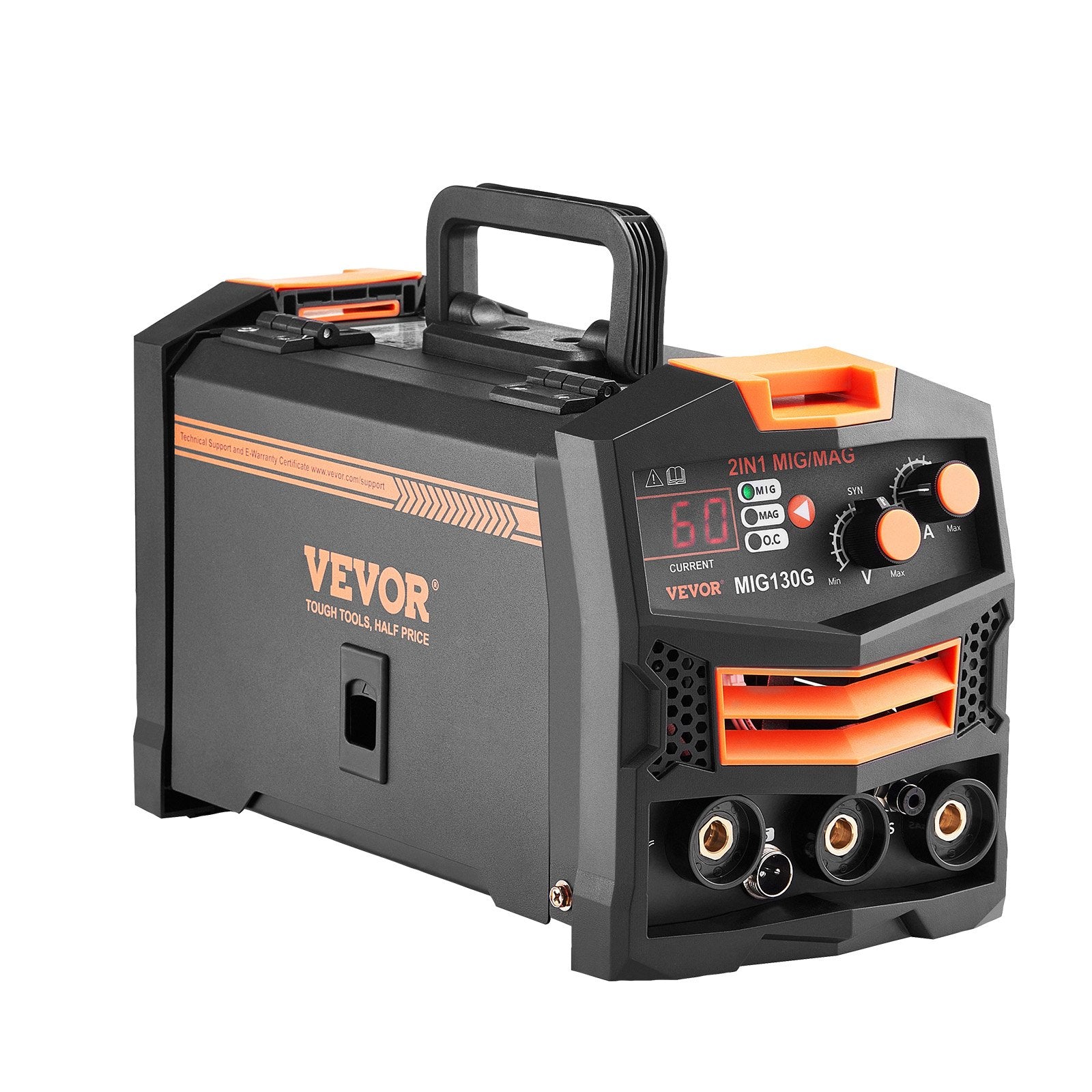 Automotive Repair & Speciality Tools: VEVOR MIG Welder, 130A Synergic Mig Welding Machine, 2-in-1 Gas MIG/Gasless Flux Core MIG Multi-Process Welder Machine, Portable Mig Welder with IGBT Inverter Technology & Digital Display Screen