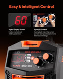 Automotive Repair & Speciality Tools: VEVOR MIG Welder, 130A Synergic Mig Welding Machine, 2-in-1 Gas MIG/Gasless Flux Core MIG Multi-Process Welder Machine, Portable Mig Welder with IGBT Inverter Technology & Digital Display Screen