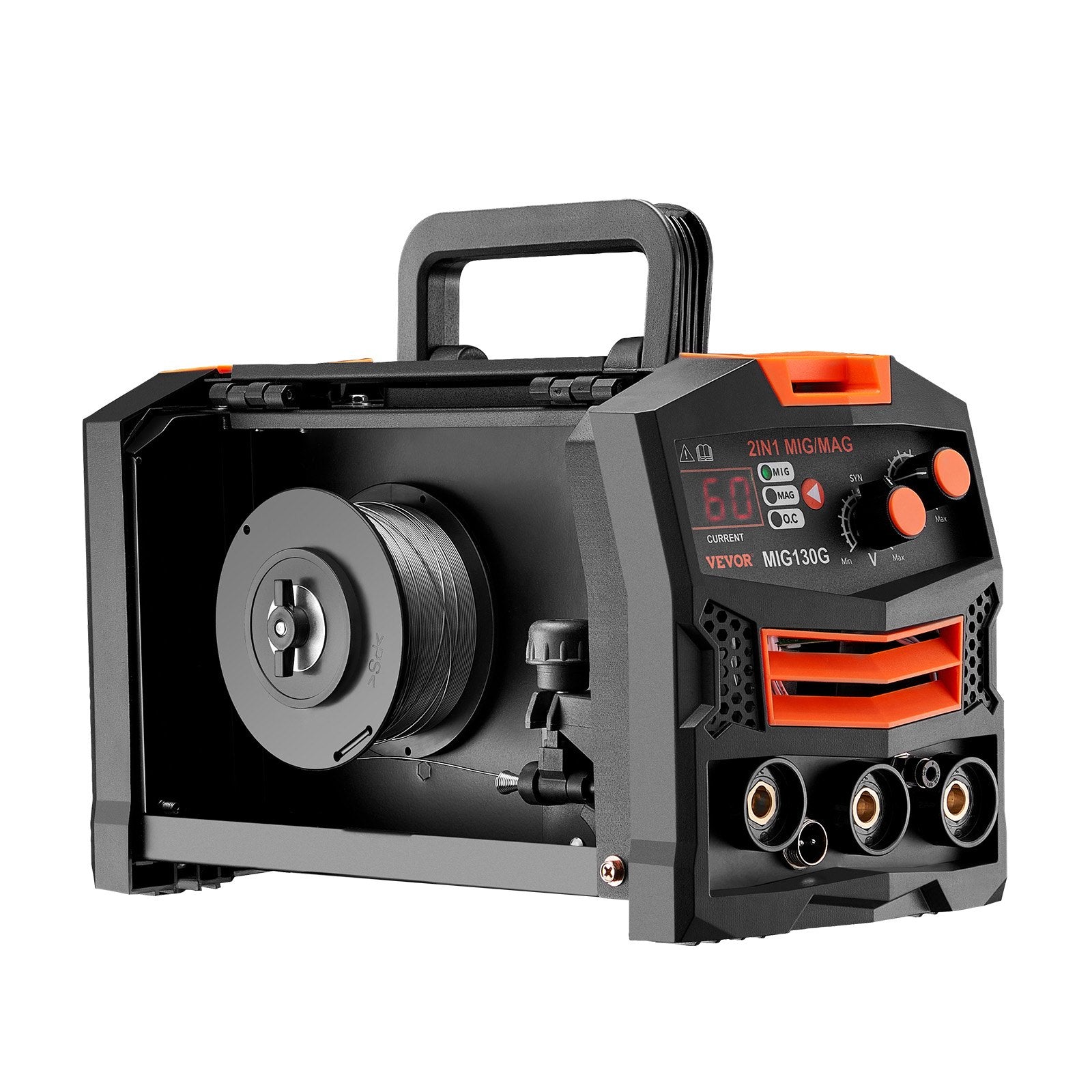 Automotive Repair & Speciality Tools: VEVOR MIG Welder, 130A Synergic Mig Welding Machine, 2-in-1 Gas MIG/Gasless Flux Core MIG Multi-Process Welder Machine, Portable Mig Welder with IGBT Inverter Technology & Digital Display Screen