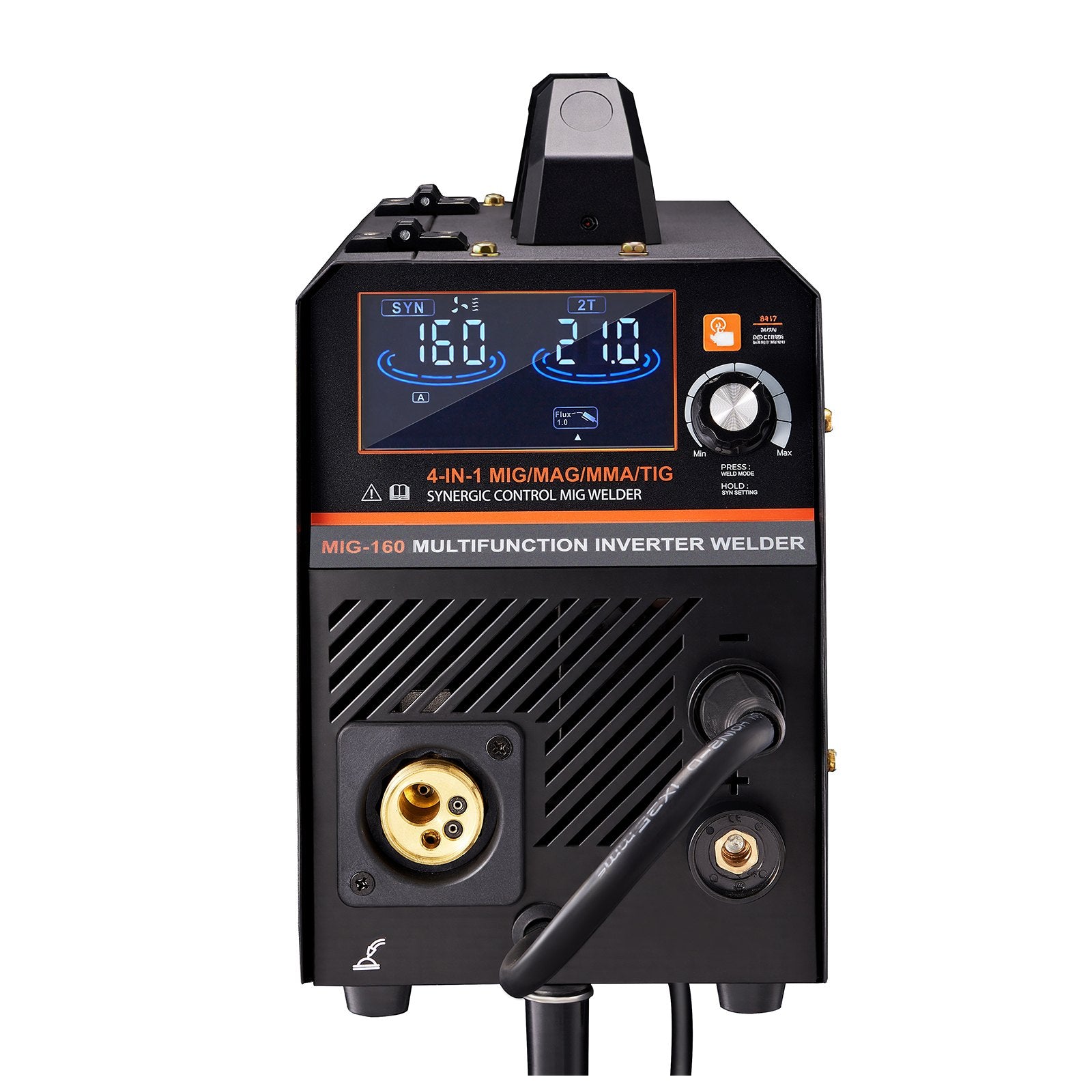 Welding Guns & Plasma Cutters: VEVOR MIG Welder, 160A Synergic Mig Welding Machine, 4-in-1 Gas MIG/Flux Core MIG/Stick/Lift TIG Multi-Process Welder Machine with IGBT Inverter Technology and LCD Screen Display