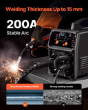 Wedding Favours: VEVOR Pro MIG Welder, 200Amp Pluse Mig Welding Machine, 5-in-1 Synergic Welder Machine MIG Pluse/Gas MIG/Flux Core MIG/Stick/Lift TIG with IGBT Inverter Technology and LCD Screen Display