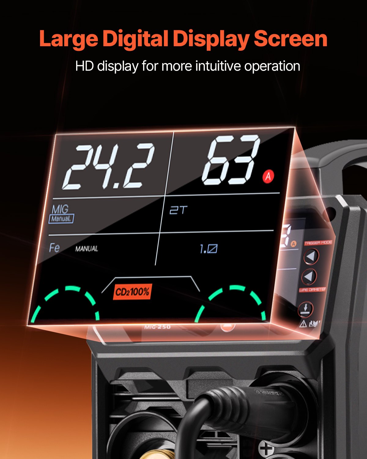 Wedding Favours: VEVOR Pro MIG Welder, 250Amp Pluse Mig Welding Machine, 5-in-1 Synergic Welder Machine MIG Pluse/Gas MIG/Flux Core MIG/Stick/Lift TIG with IGBT Inverter Technology and LCD Screen Display