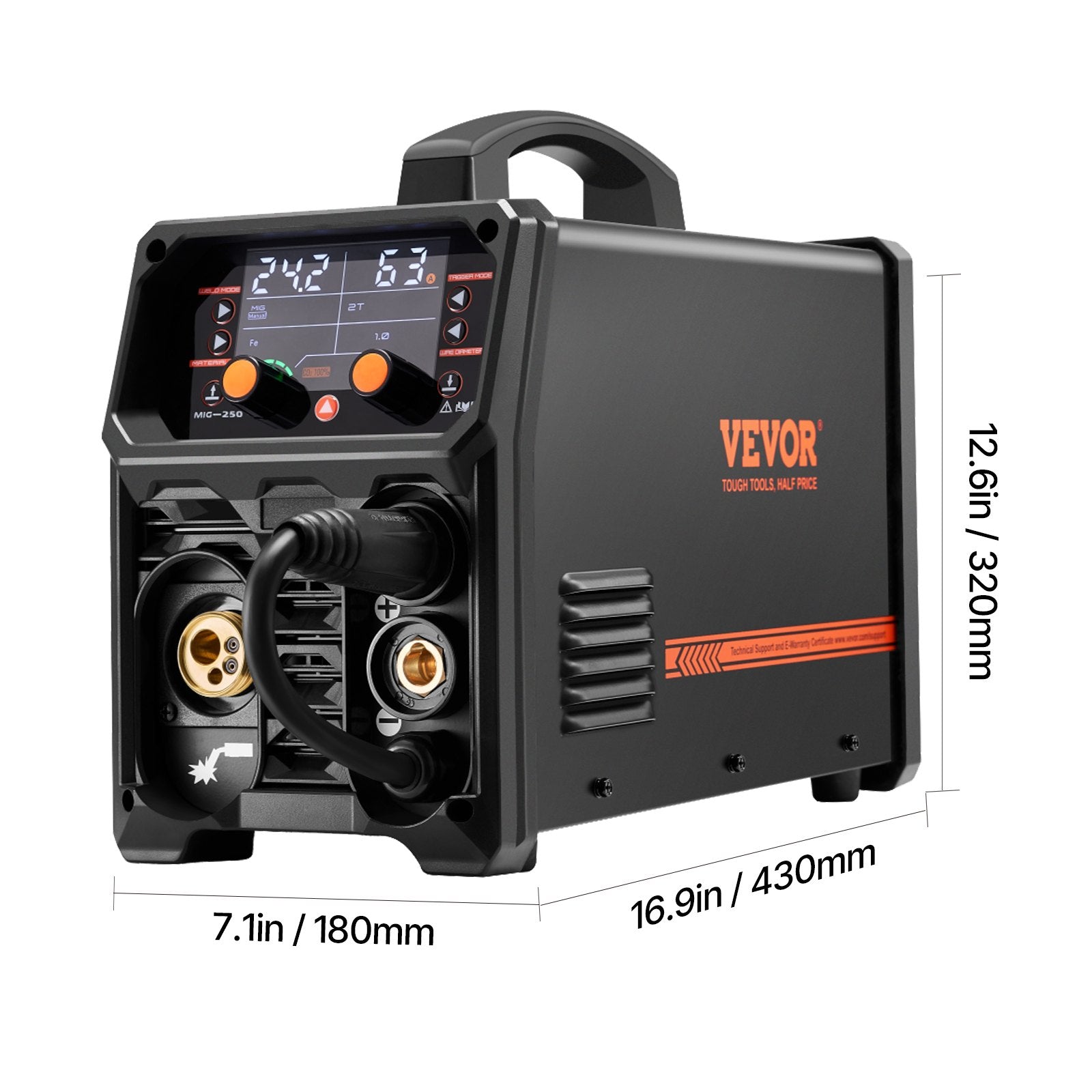 Wedding Favours: VEVOR Pro MIG Welder, 250Amp Pluse Mig Welding Machine, 5-in-1 Synergic Welder Machine MIG Pluse/Gas MIG/Flux Core MIG/Stick/Lift TIG with IGBT Inverter Technology and LCD Screen Display