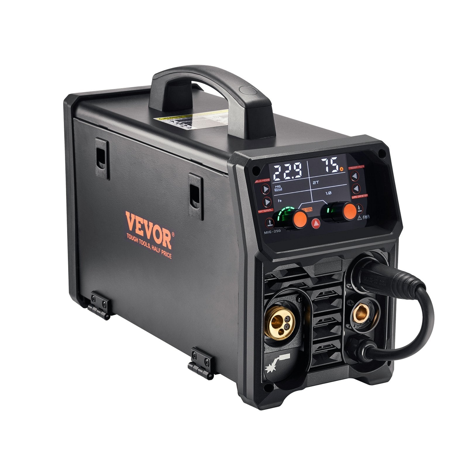 Wedding Favours: VEVOR Pro MIG Welder, 250Amp Pluse Mig Welding Machine, 5-in-1 Synergic Welder Machine MIG Pluse/Gas MIG/Flux Core MIG/Stick/Lift TIG with IGBT Inverter Technology and LCD Screen Display