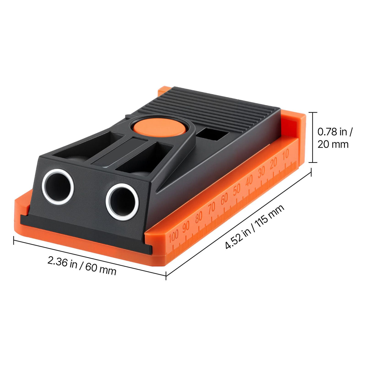 Pocket Hole Jig Kit, 12.7 to 38.1 mm Adjustable, Mini Jig Pocket Hole System with Step Drill, Hex Wrench, Drill Stop Ring, Square Drive Bit, and Screws, Reinforced Nylon Frame, for Woodworking