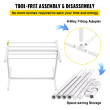 Towel Racks & Holders: VEVOR Pool Towel Rack, 5 Bar, White, Freestanding Outdoor PVC T-Shape Poolside Storage Organizer, Include 8 Towel Clips, Mesh Bag, Hook, Also Stores Floats and Paddles, for Beach, Swimming Pool, Home