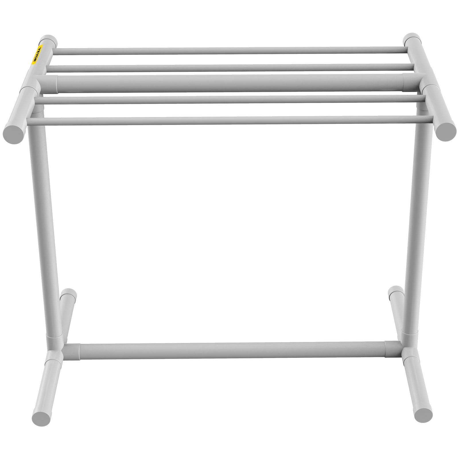 Towel Racks & Holders: VEVOR Pool Towel Rack, 5 Bar, White, Freestanding Outdoor PVC T-Shape Poolside Storage Organizer, Include 8 Towel Clips, Mesh Bag, Hook, Also Stores Floats and Paddles, for Beach, Swimming Pool, Home