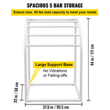 Towel Racks & Holders: VEVOR Pool Towel Rack, 5 Bar, Milky, Freestanding Outdoor PVC Curved Poolside Storage Organizer, Include 8 Towel Clips, Mesh Bag, Hook, Also Stores Floats and Paddles, for Beach, Swimming Pool, Home