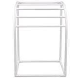 Towel Racks & Holders: VEVOR Pool Towel Rack, 5 Bar, Milky, Freestanding Outdoor PVC Curved Poolside Storage Organizer, Include 8 Towel Clips, Mesh Bag, Hook, Also Stores Floats and Paddles, for Beach, Swimming Pool, Home