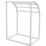 Towel Racks & Holders: VEVOR Pool Towel Rack, 5 Bar, Milky, Freestanding Outdoor PVC Curved Poolside Storage Organizer, Include 8 Towel Clips, Mesh Bag, Hook, Also Stores Floats and Paddles, for Beach, Swimming Pool, Home