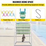 Towel Racks & Holders: VEVOR Outdoor Towel Rack Pool Towel Rack 7 Bar Curved White Freestanding Patio