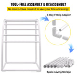 Towel Racks & Holders: VEVOR Outdoor Towel Rack Pool Towel Rack 7 Bar Curved White Freestanding Patio
