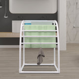 Towel Racks & Holders: VEVOR Outdoor Towel Rack Pool Towel Rack 7 Bar Curved White Freestanding Patio