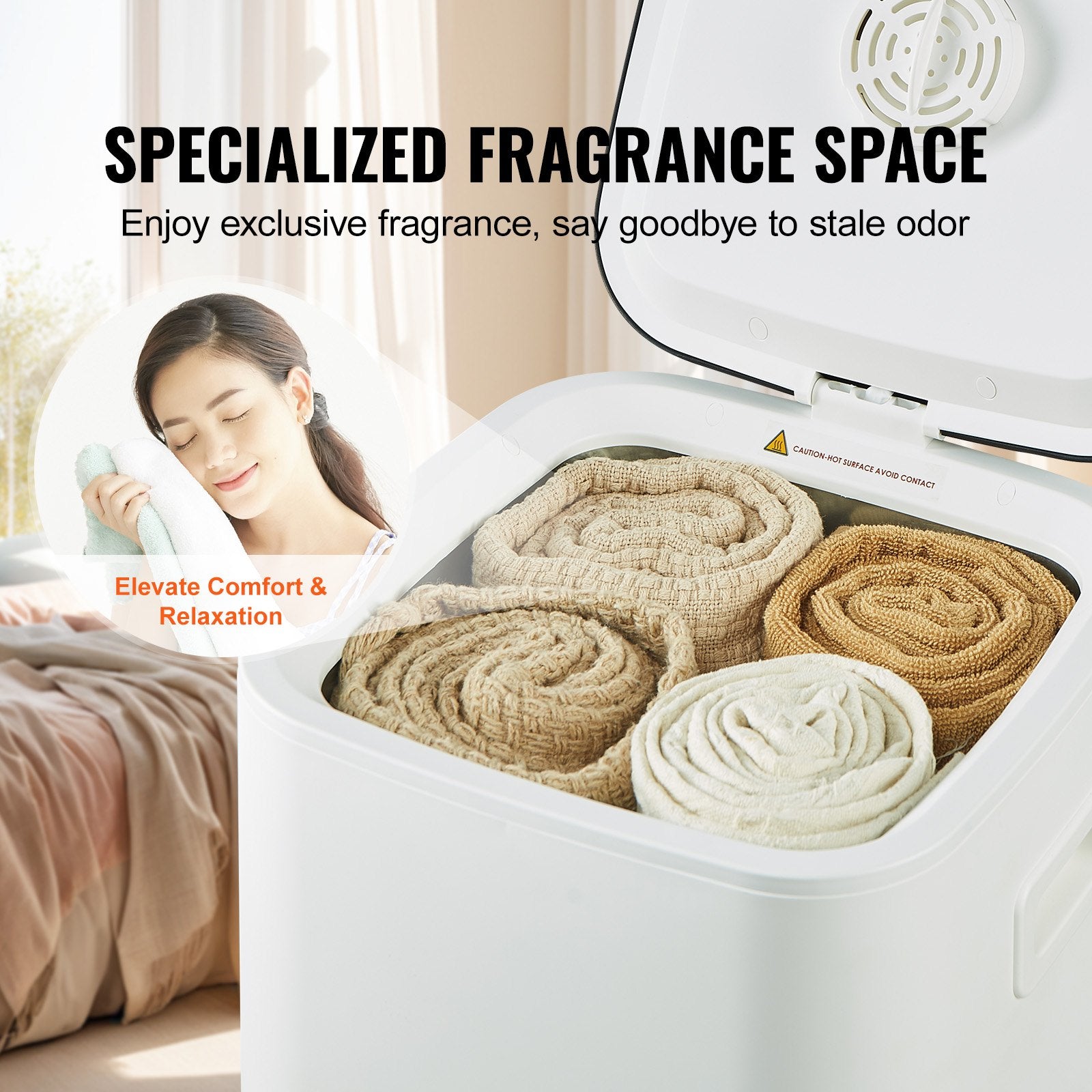 Fountain & Ponds Accessories: VEVOR 20L Large Towel Warmer Bucket with LED Screen U-shaped Light & Timer White