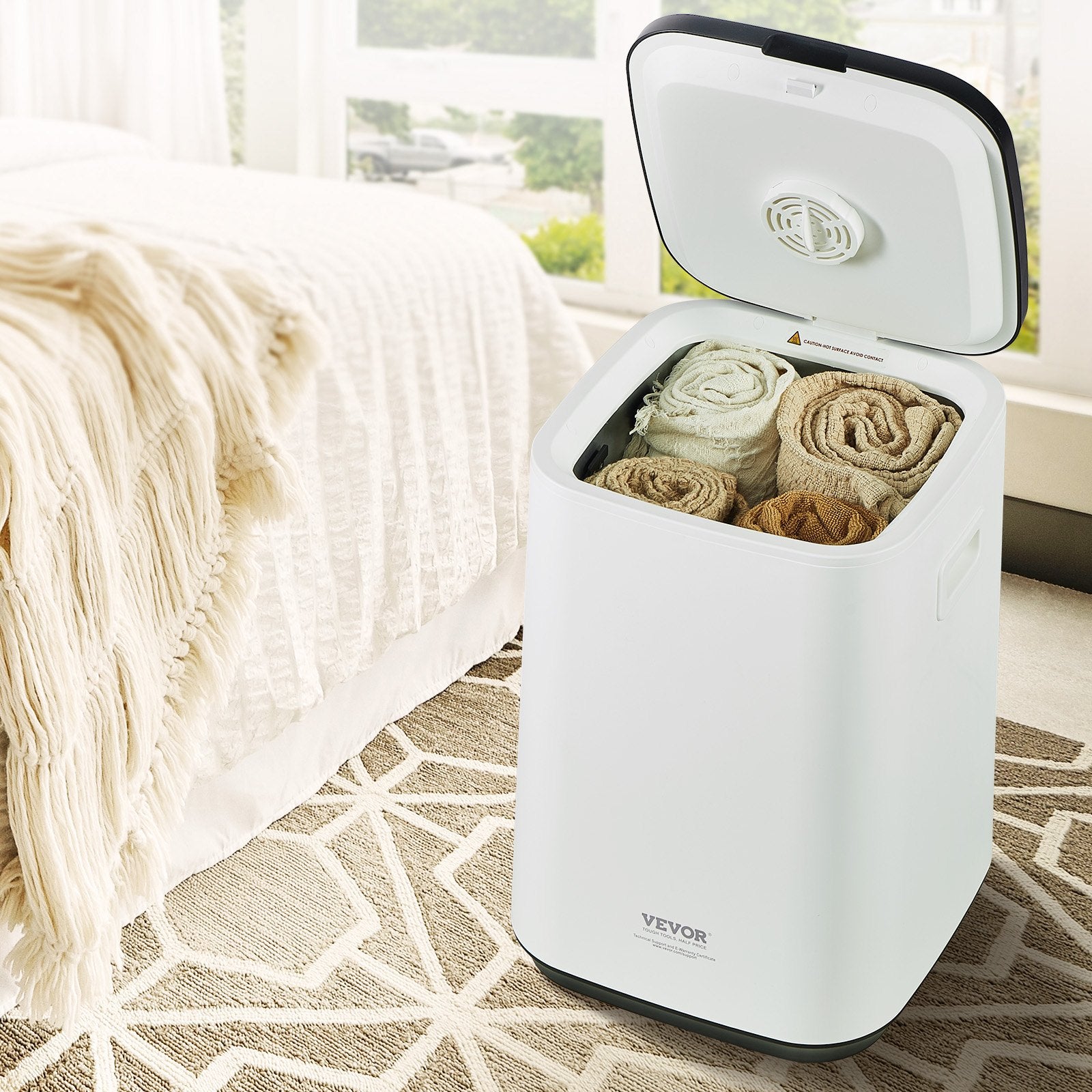 Fountain & Ponds Accessories: VEVOR 20L Large Towel Warmer Bucket with LED Screen U-shaped Light & Timer White