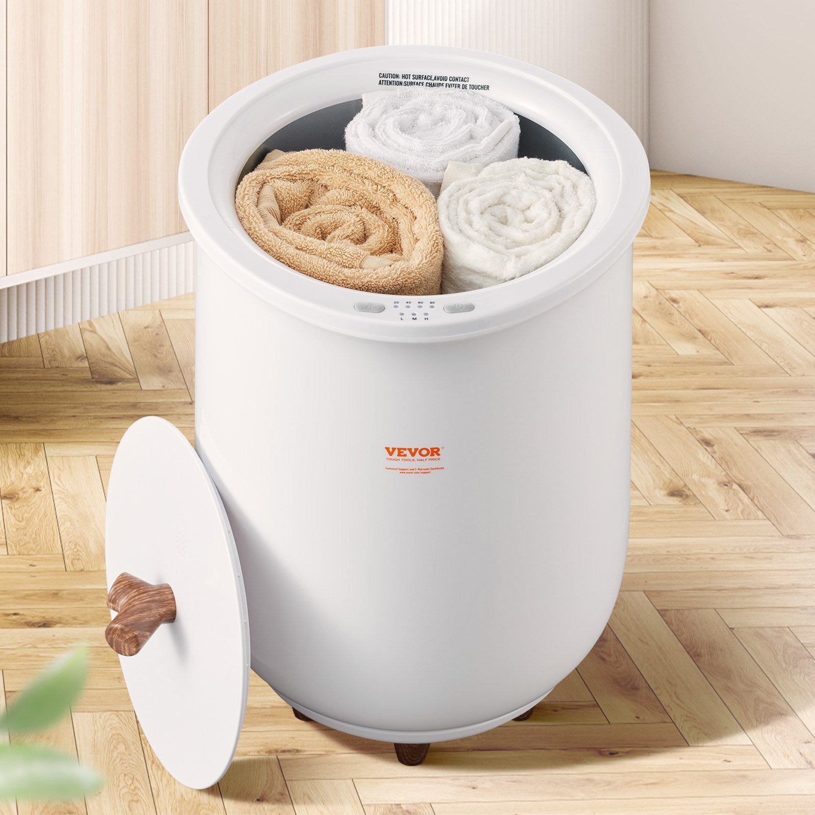 Portable Toilets & Showers: VEVOR Towel Warmer Bucket, 20L Large Towel Warmer for Bathroom, Auto Shut Off Towel Heater with 4-Level Timer Fits up to Two 40"x70" Oversized Towels, Bathrobes, Blankets, ETL & FCC Certified