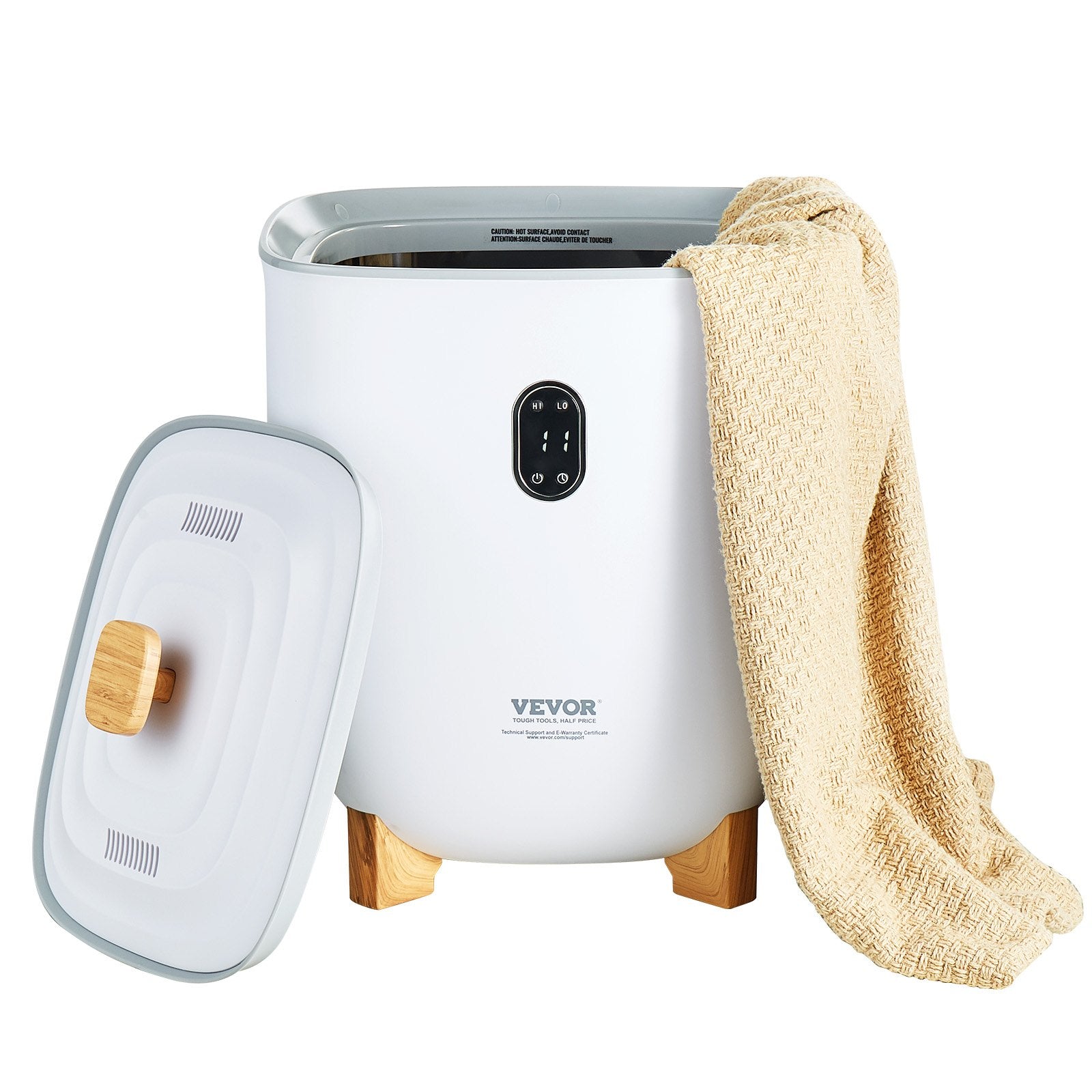 Fountain & Ponds Accessories: VEVOR 25L Towel Warmer Bucket with LED Screen Bottom Heating Columns Timer White