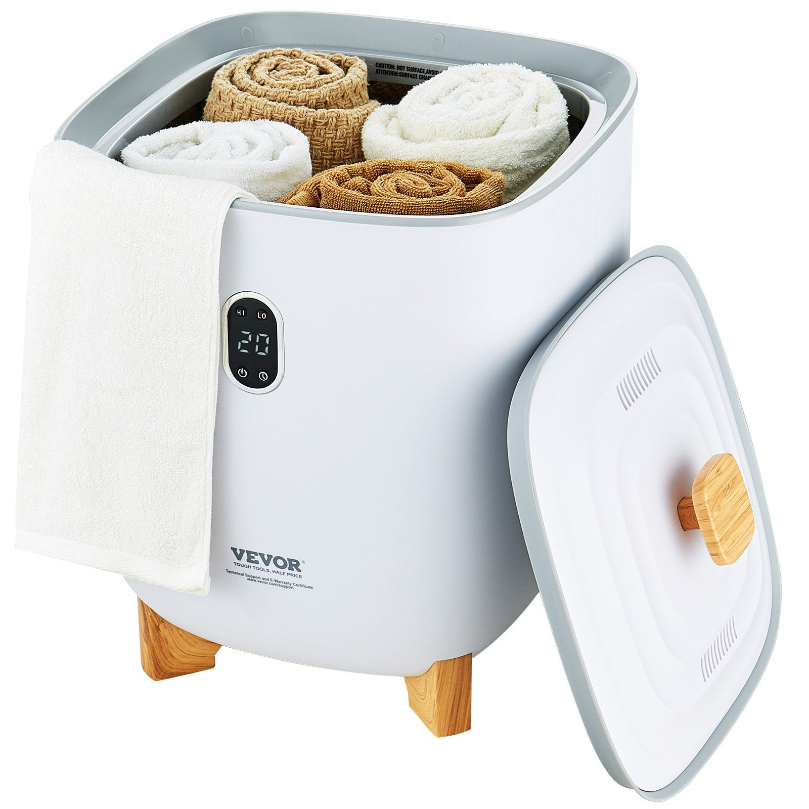 Fountain & Ponds Accessories: VEVOR 25L Towel Warmer Bucket with LED Screen Bottom Heating Columns Timer White