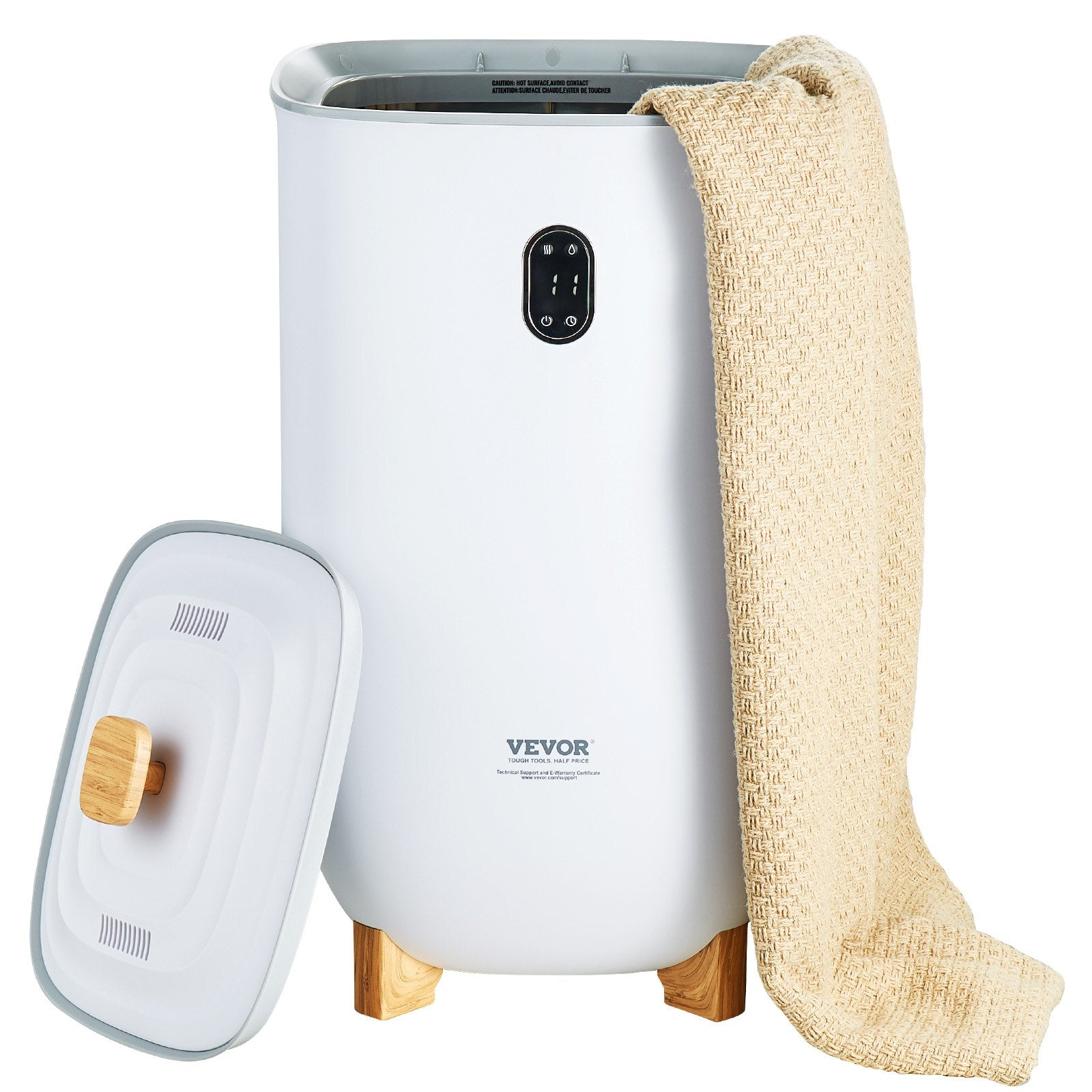 35L Large Towel Warmer Bucket with LED Screen Drying Fuction & Timer White