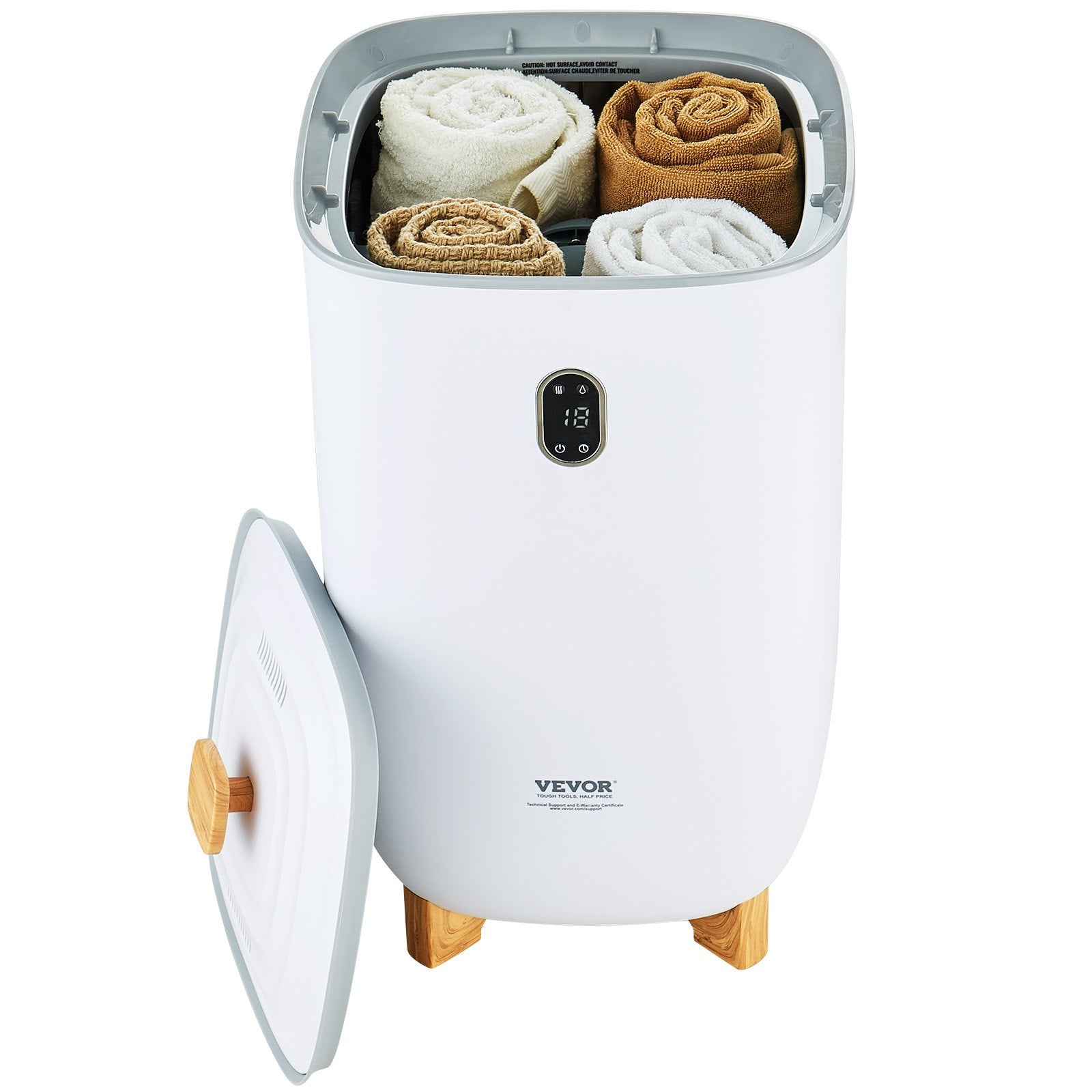 35L Large Towel Warmer Bucket with LED Screen Drying Fuction & Timer White