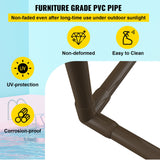 Towel Racks & Holders: VEVOR Pool Towel Rack, 5 Bar, Brown, Freestanding Outdoor PVC Trapedozal Poolside Storage Organizer, Include 8 Towel Clips, Mesh Bag, Hook, Also Stores Floats and Paddles, for Beach, Swimming Pool