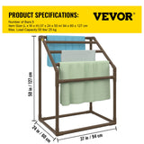 Towel Racks & Holders: VEVOR Pool Towel Rack, 5 Bar, Brown, Freestanding Outdoor PVC Trapedozal Poolside Storage Organizer, Include 8 Towel Clips, Mesh Bag, Hook, Also Stores Floats and Paddles, for Beach, Swimming Pool