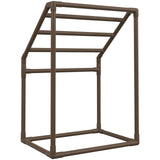 Towel Racks & Holders: VEVOR Pool Towel Rack, 5 Bar, Brown, Freestanding Outdoor PVC Trapedozal Poolside Storage Organizer, Include 8 Towel Clips, Mesh Bag, Hook, Also Stores Floats and Paddles, for Beach, Swimming Pool