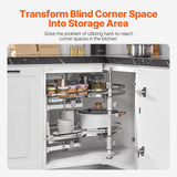 Desk Accessories: VEVOR Swing Left Blind Corner Cabinet, Pull Out Organizer for 36 inch Width Blind Cabinet, 2 Tier Height Adjustable Swing Tray, Soft Close Kitchen Cloud Blind Organizer, Left Open