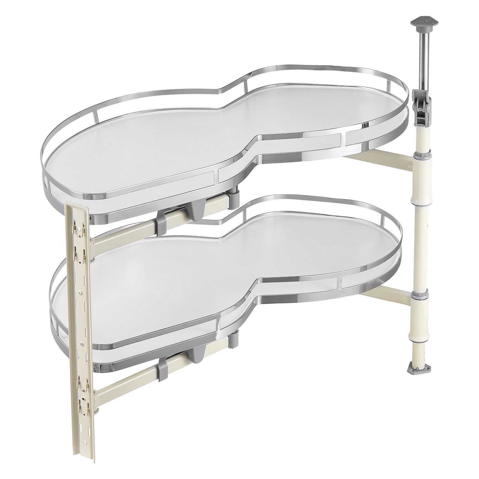 Desk Accessories: VEVOR Swing Left Blind Corner Cabinet, Pull Out Organizer for 36 inch Width Blind Cabinet, 2 Tier Height Adjustable Swing Tray, Soft Close Kitchen Cloud Blind Organizer, Left Open