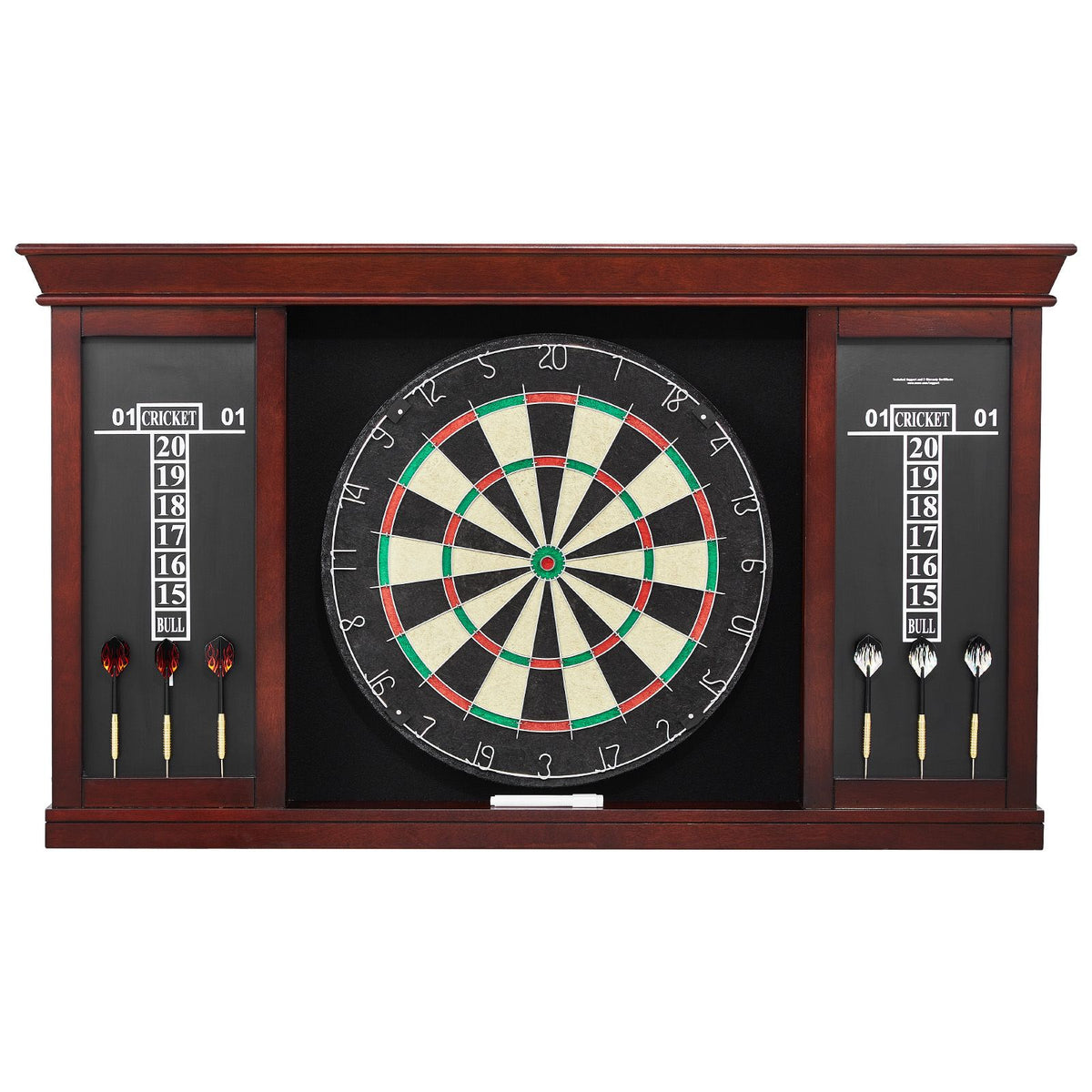 Dartboard and Cabinet Set, Ready-to-Play Bundle Official Size Dartboard Cabinet Set, Steel Tip Dart Cabinet, Features Easy Assembly, Complete with All Accessories, Perfect for Cricket Games