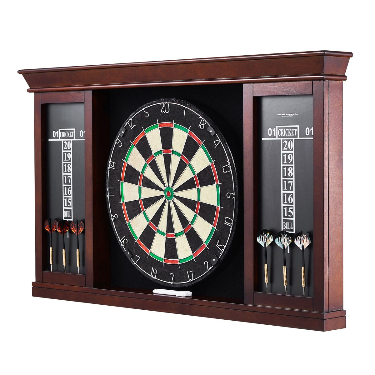 Dartboard and Cabinet Set, Ready-to-Play Bundle Official Size Dartboard Cabinet Set, Steel Tip Dart Cabinet, Features Easy Assembly, Complete with All Accessories, Perfect for Cricket Games
