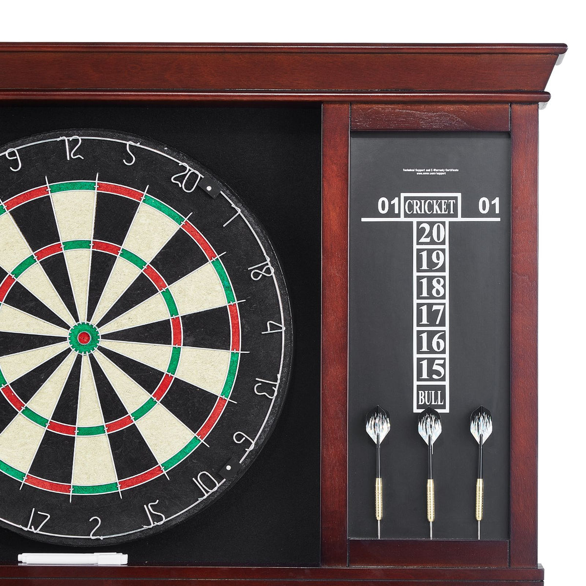 Dartboard and Cabinet Set, Ready-to-Play Bundle Official Size Dartboard Cabinet Set, Steel Tip Dart Cabinet, Features Easy Assembly, Complete with All Accessories, Perfect for Cricket Games