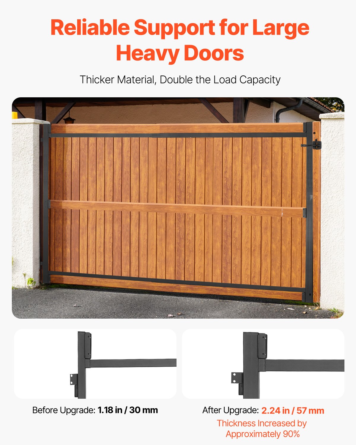Fence & Gate Accessories: VEVOR Gate Building Kit, Fits 152.4 to 243.8 cm Wide Openings, Up from 182.9 to 213.4 cm High Fence, Adjustable Gate Building Kit, Anti Sag Full Gate Frame Kit with Latch Lock, for Wooden Fence, Iron