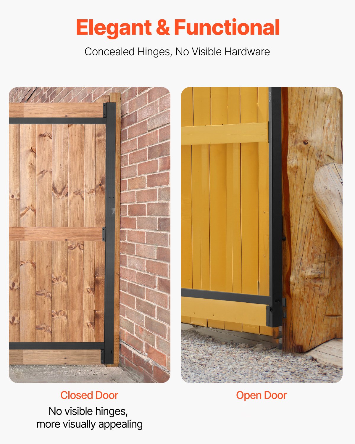 Fence & Gate Accessories: VEVOR Gate Building Kit, Fits 152.4 to 243.8 cm Wide Openings, Up from 182.9 to 213.4 cm High Fence, Adjustable Gate Building Kit, Anti Sag Full Gate Frame Kit with Latch Lock, for Wooden Fence, Iron