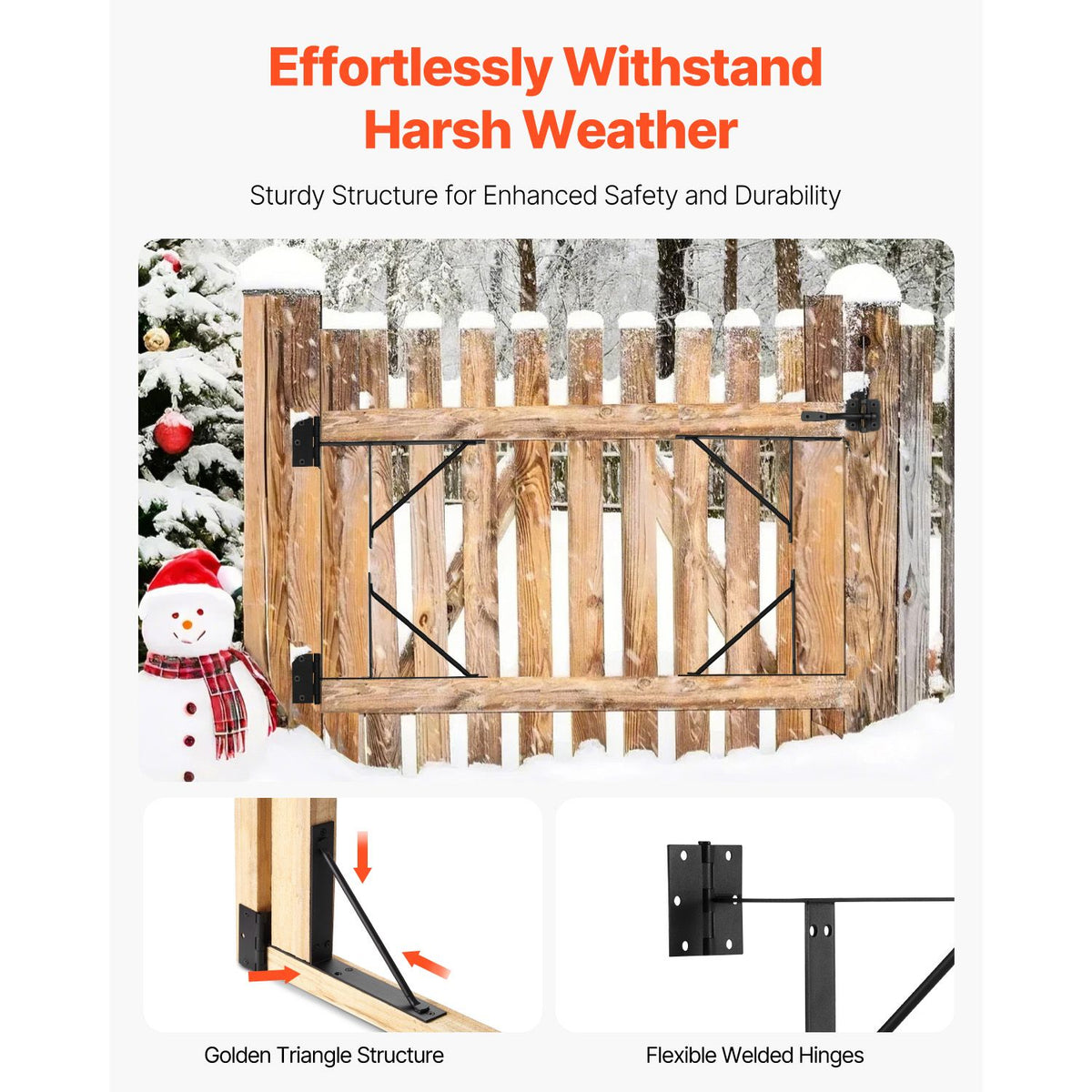 Gate Corner Brace Bracket, Anti Sag Gate Frame Hardware Kit, Gate Frame Brace Bracket with Latch Lock, Latch Lock Rope, for Shed Doors, Corral Gates, Driveway Gates, Stable Gates, Iron, Black