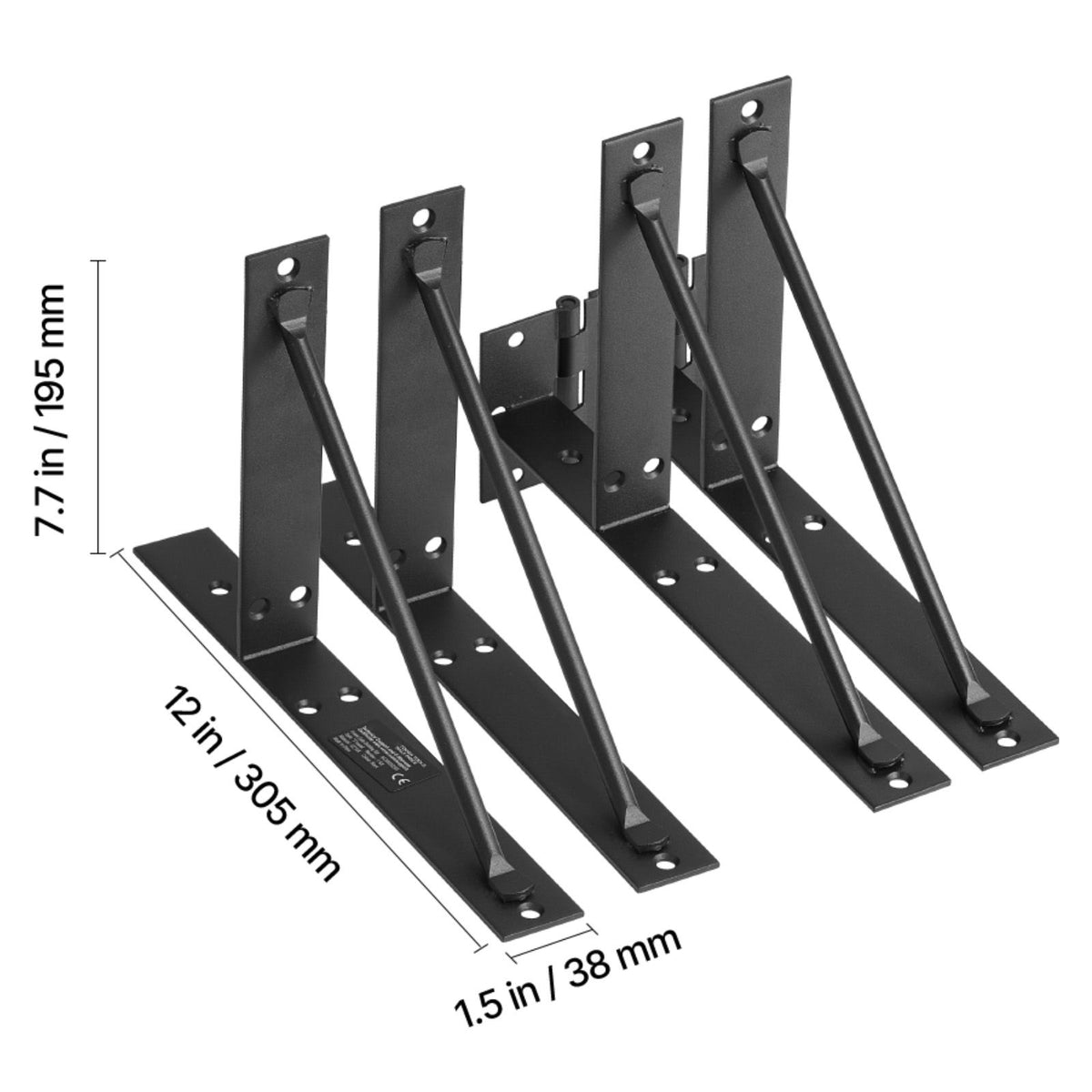 Gate Corner Brace Bracket, Anti Sag Gate Frame Hardware Kit, Gate Frame Brace Bracket with Latch Lock, Latch Lock Rope, for Shed Doors, Corral Gates, Driveway Gates, Stable Gates, Iron, Black