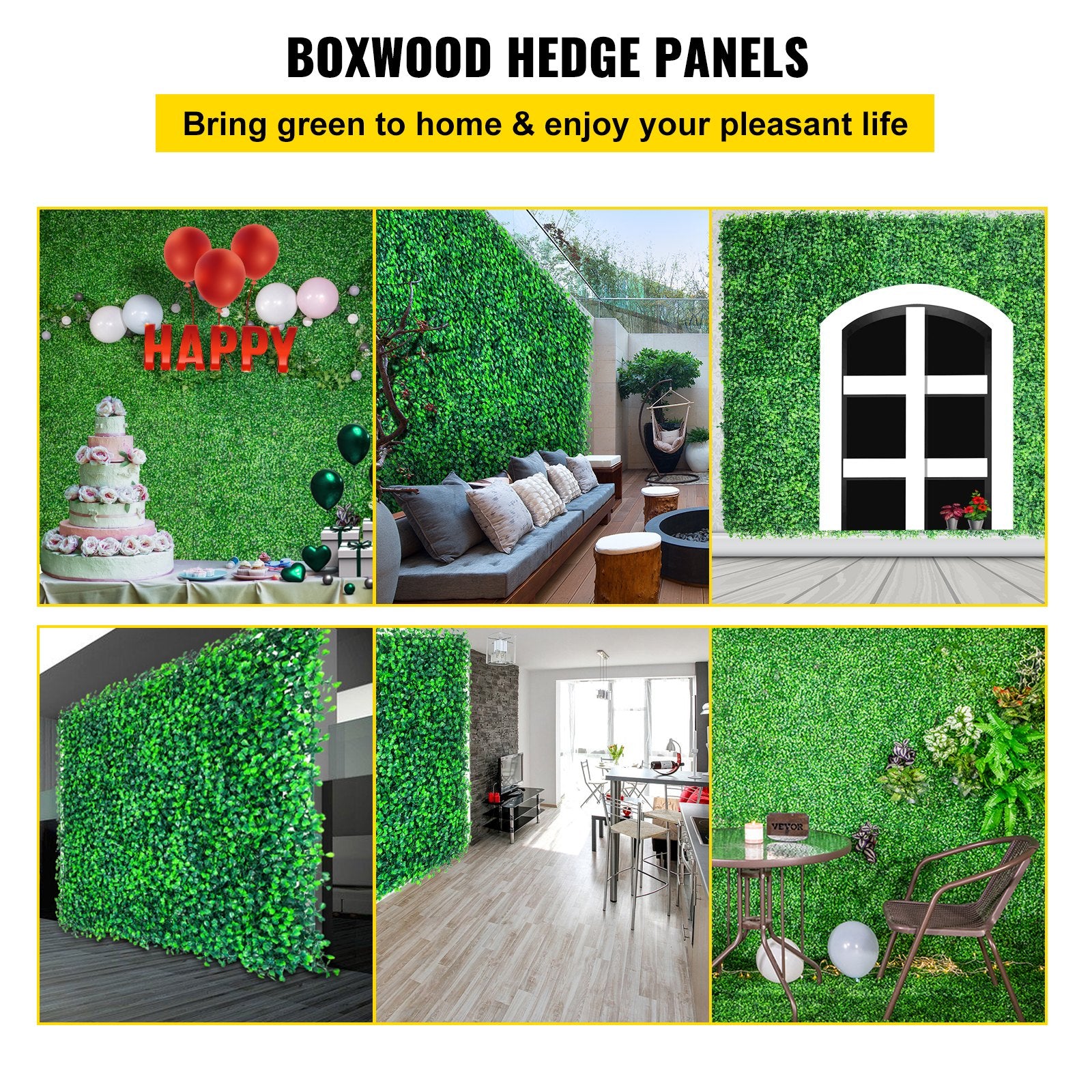 Artificial Boxwood Panels, 20 PCS 20""x20"" Boxwood Hedge Wall Panels, PE Artificial Grass Backdrop Wall 1.6"", Privacy Hedge Screen for Decoration of Outdoor, Indoor, Garden, Fence, and Backyar