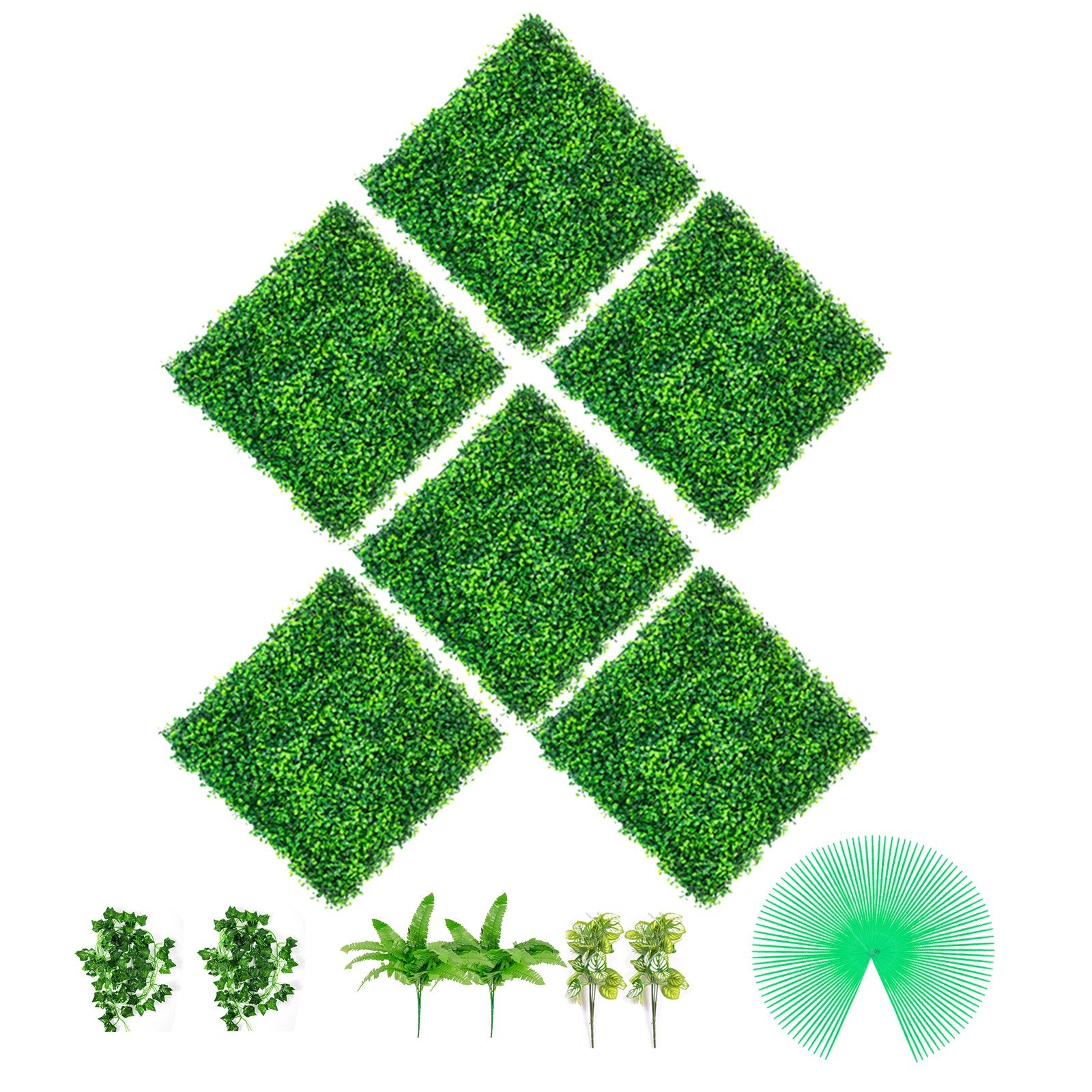 Caravan Accessories: VEVOR Artificial Boxwood Panels, 6 PCS50.8x50.8cmBoxwood Hedge Wall Panels, PE Artificial Grass Backdrop Wall 4 cm, Privacy Hedge Screen for Decoration of Outdoor, Indoor, Garden, Fence, and Backyard