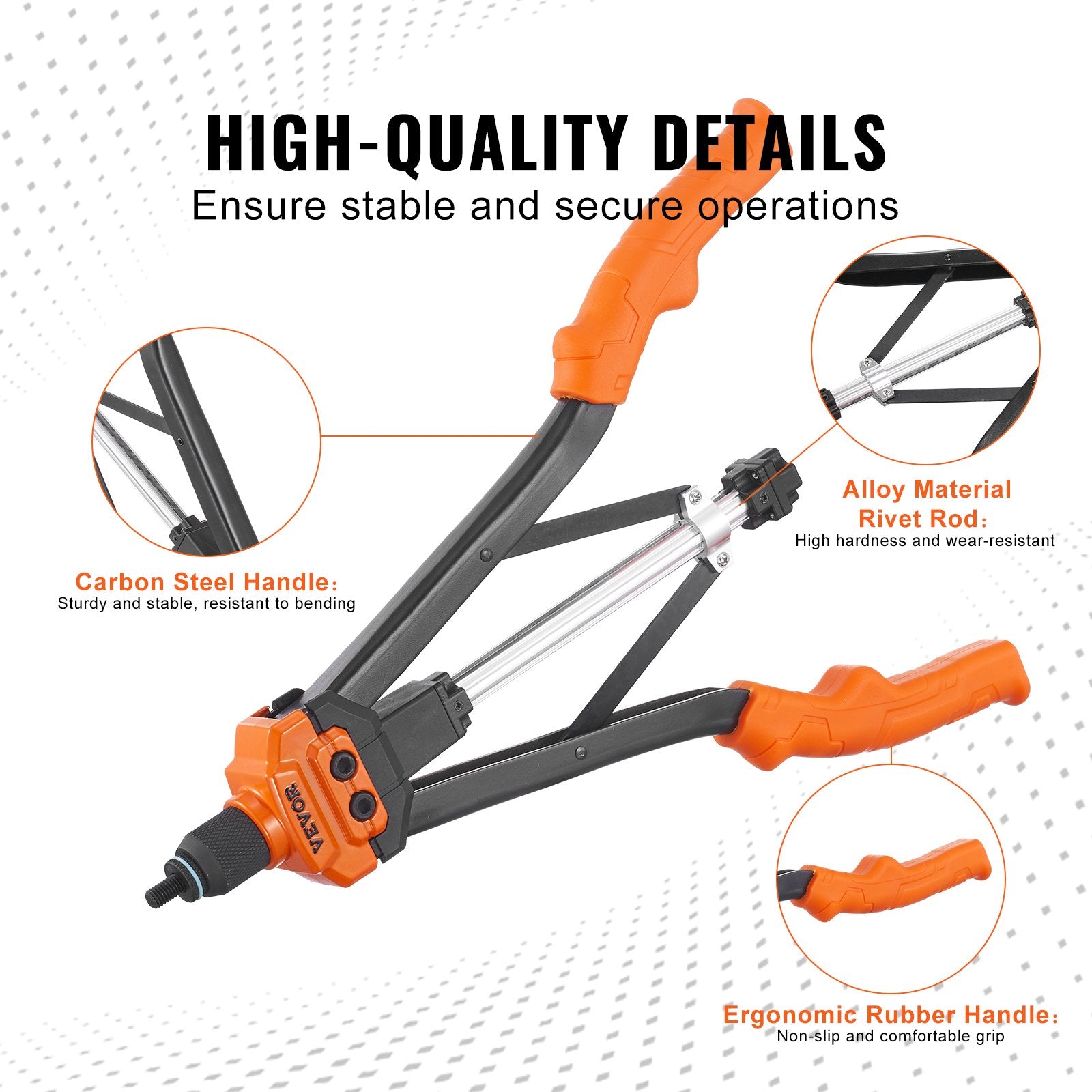 Tool Sockets: VEVOR Rivet Nut Tool, 16” Rivnut Tool Kit with 13PCS Metric and SAE Mandrels, 186PCS Rivet Nuts, M3, M4, 10-24, M5, M6, 1/4-20, 8-32, 5/16-18, M8, 3/8-16, M10, M12, 1/2-13, Semi-auto Retraction