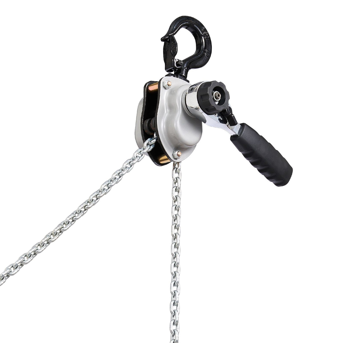 Manual Lever Chain Hoist, 1/4T 250KG Capacity Heavy Duty Come Along, 1.5M Lift G80 Alloy Steel Chain With Dual Pawl Mechanical Brake, 360° Rotating Hooks, for Warehouse Construction Garage