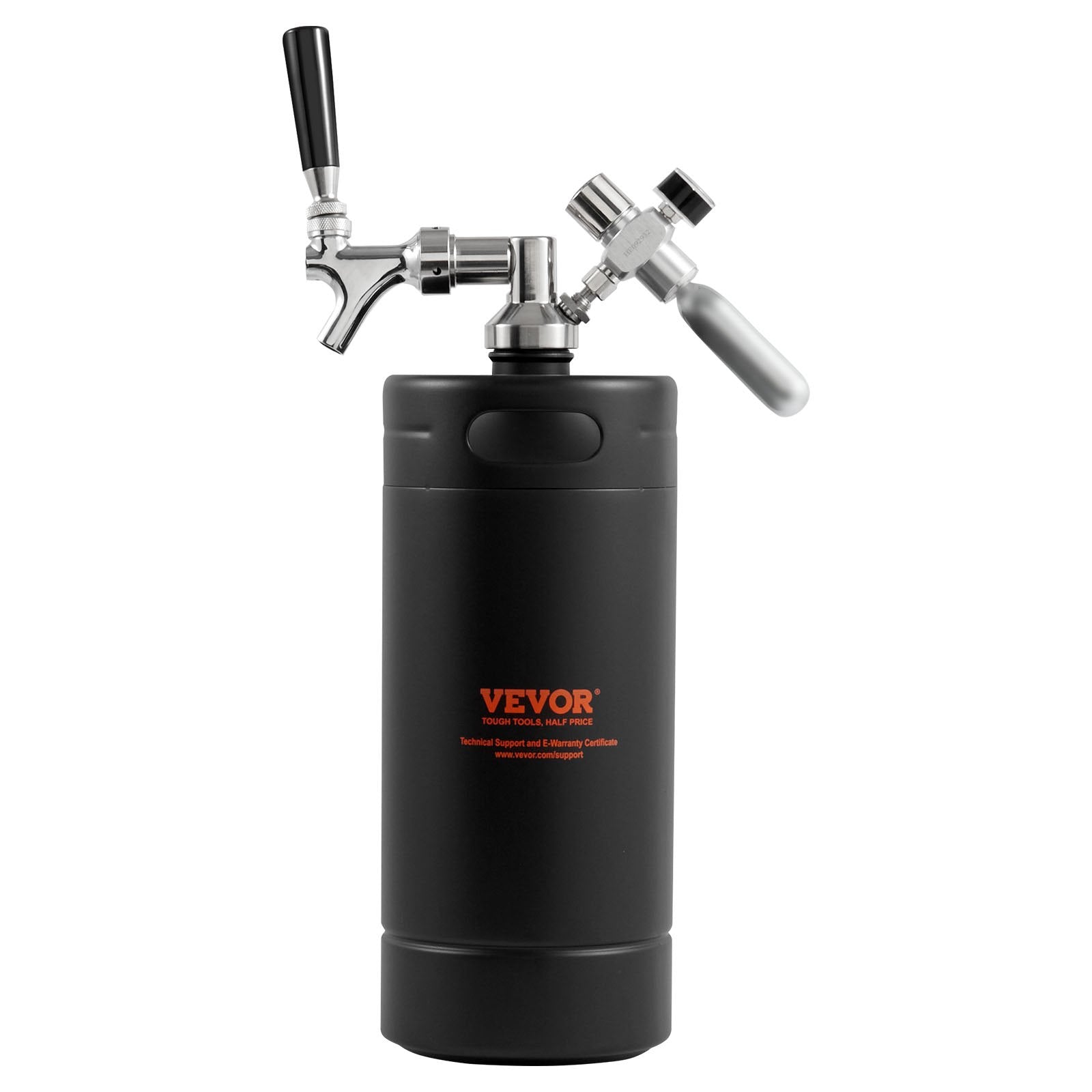 Distilling & Brewing: VEVOR Beer Growler Tap System, 4L Mini Keg, 304 Stainless Steel Pressurized Beer Growler, Keg Growler with Pressure Display, CO2 Regulator Faucet, Leak-Proof Ring For Draft, Homebrew, Craft Beer