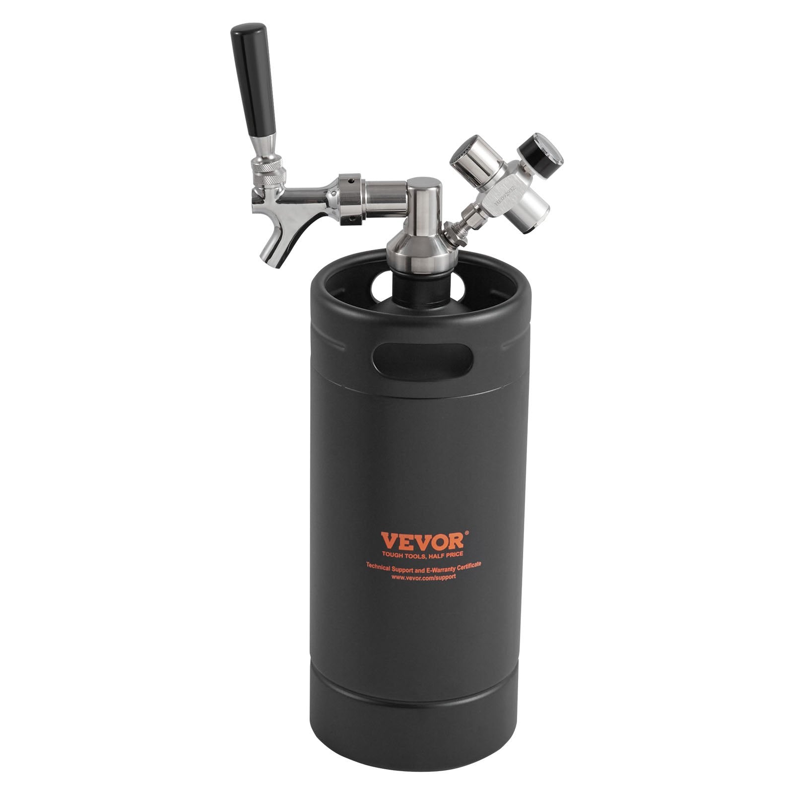 Distilling & Brewing: VEVOR Beer Growler Tap System, 4L Mini Keg, 304 Stainless Steel Pressurized Beer Growler, Keg Growler with Pressure Display, CO2 Regulator Faucet, Leak-Proof Ring For Draft, Homebrew, Craft Beer