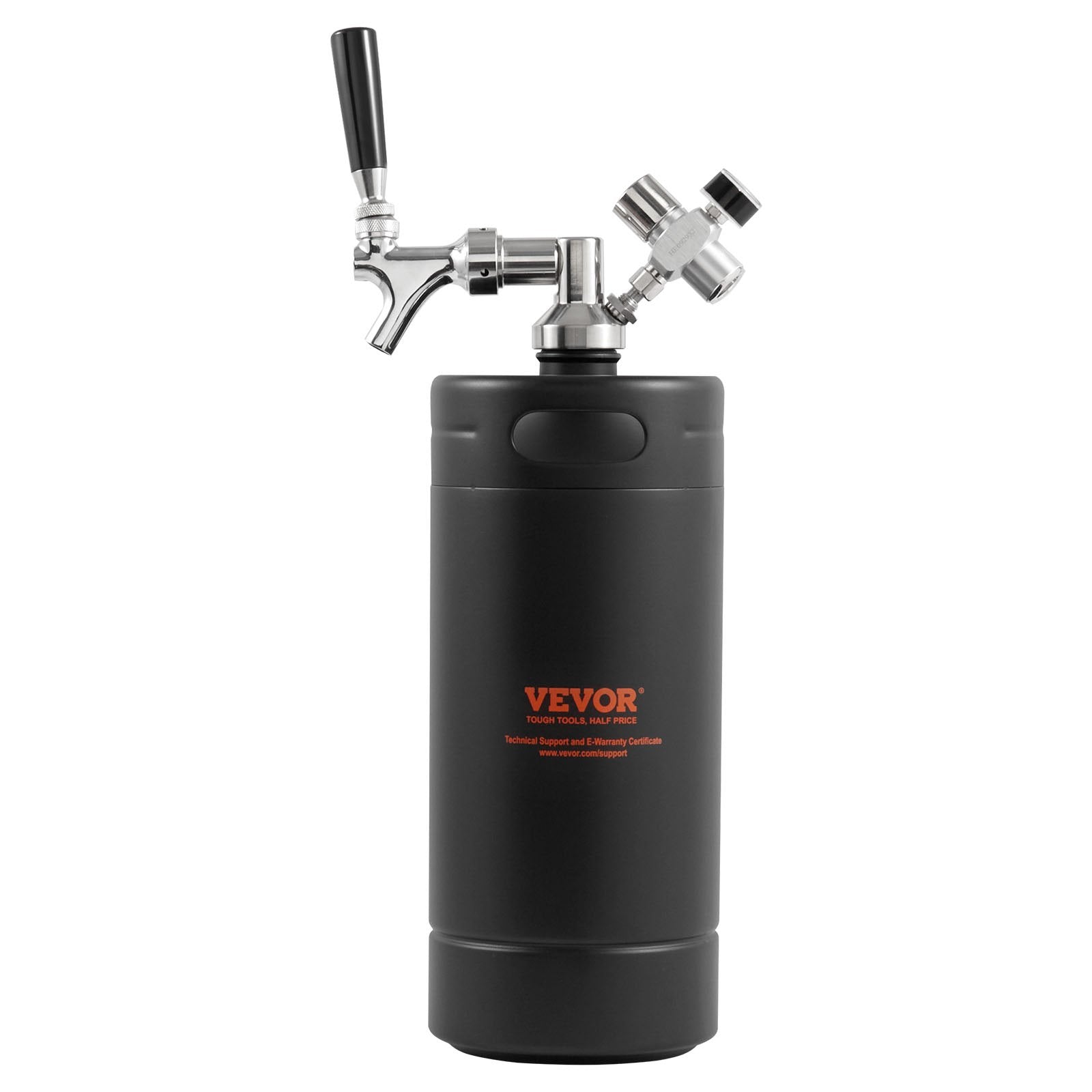 Distilling & Brewing: VEVOR Beer Growler Tap System, 4L Mini Keg, 304 Stainless Steel Pressurized Beer Growler, Keg Growler with Pressure Display, CO2 Regulator Faucet, Leak-Proof Ring For Draft, Homebrew, Craft Beer